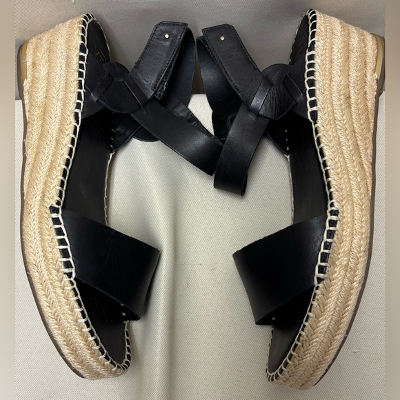 FrancoSarto “PATRA, BLACK LE Platform Wedge Espadrille Size 10 - Picture 4 of 6